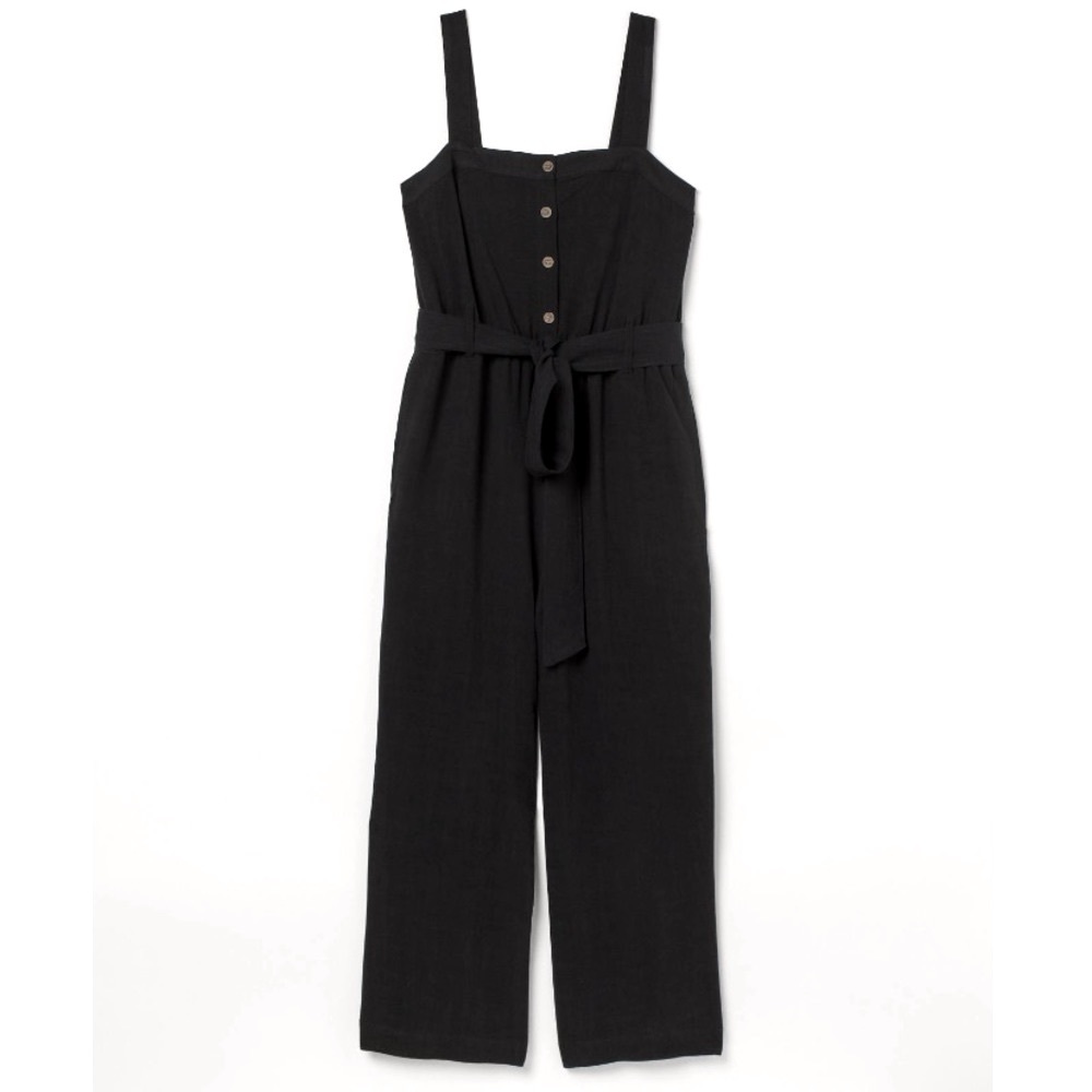 H&M Plus Linen Blend Wide Leg Ankle Jumpsuit 4X